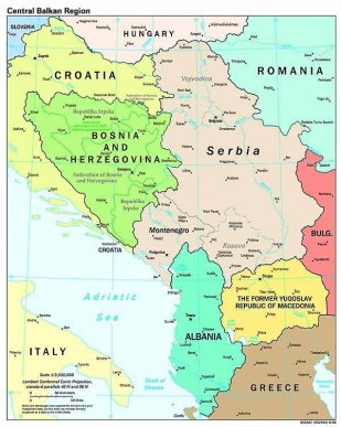 Mapa dos Balc&aacute;ns