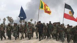 O ex&eacute;rcito cingal&eacute;s, tomando a costa norte do pa&iacute;s