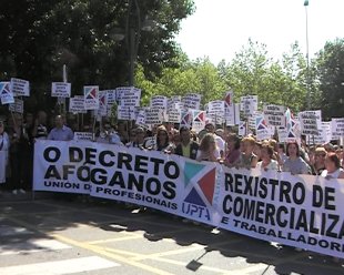 Imaxe da concentraci&oacute;n en Santiago