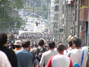 No sector naval rex&iacute;stranse gran n&uacute;mero de prexubilaci&oacute;ns. Na imaxe, unha manifestaci&oacute;n da folga do metal no mes de maio pasado / Imaxe: CIG