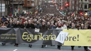 Marcha deste s&aacute;bado polas r&uacute;as de Bilbo (clique para ampliar)